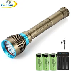 Linterna de buceo de 7000LM, 7 LED L2, luz subacuática de 100M, resistente al agua, profesional, para captura de peces, lámpara para exteriores