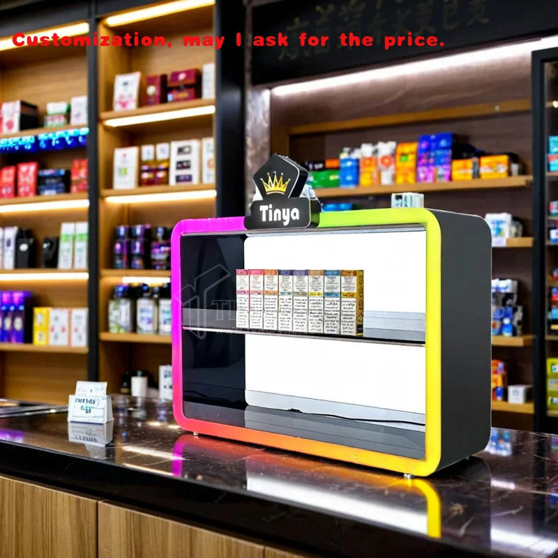 

custom.OEM Factory Supply Modern 3-Layer Acrylic Display Stands Smoke Shop Supermarket Retail Display Cases Custom