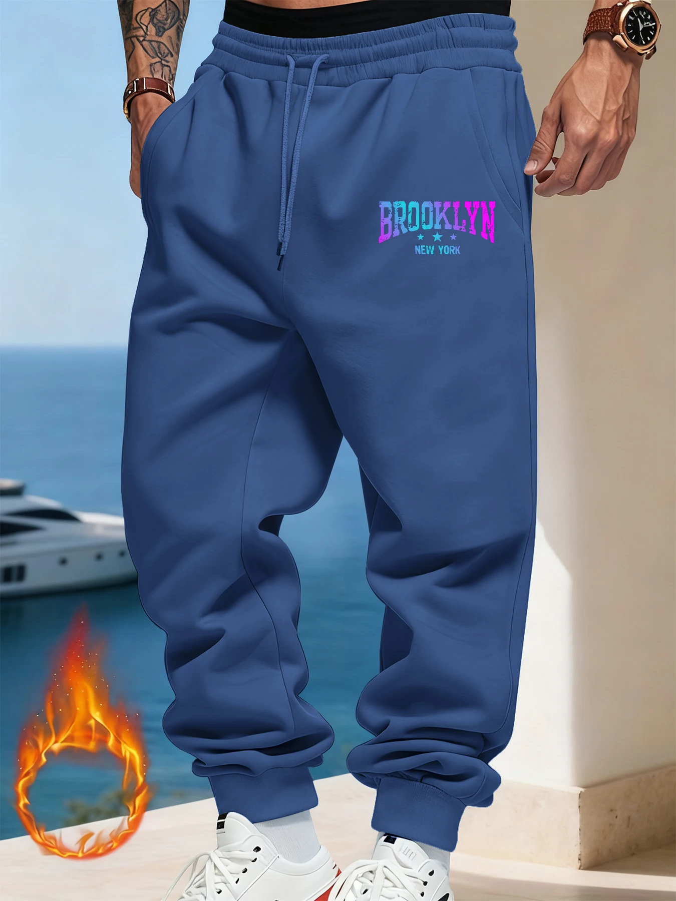

Brooklyn New York Letter Print Men'S Sweatpant Sports Drawstring Pant Soft Warm Britches Autumn Street Unisex Long Pants