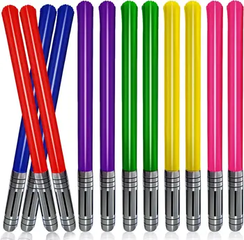 Confezione da 12 giocattoli gonfiabili con spada a sciabola leggera, spade gonfiabili per feste a tema Star Wars per bomboniere cosplay di compleanno ﻿