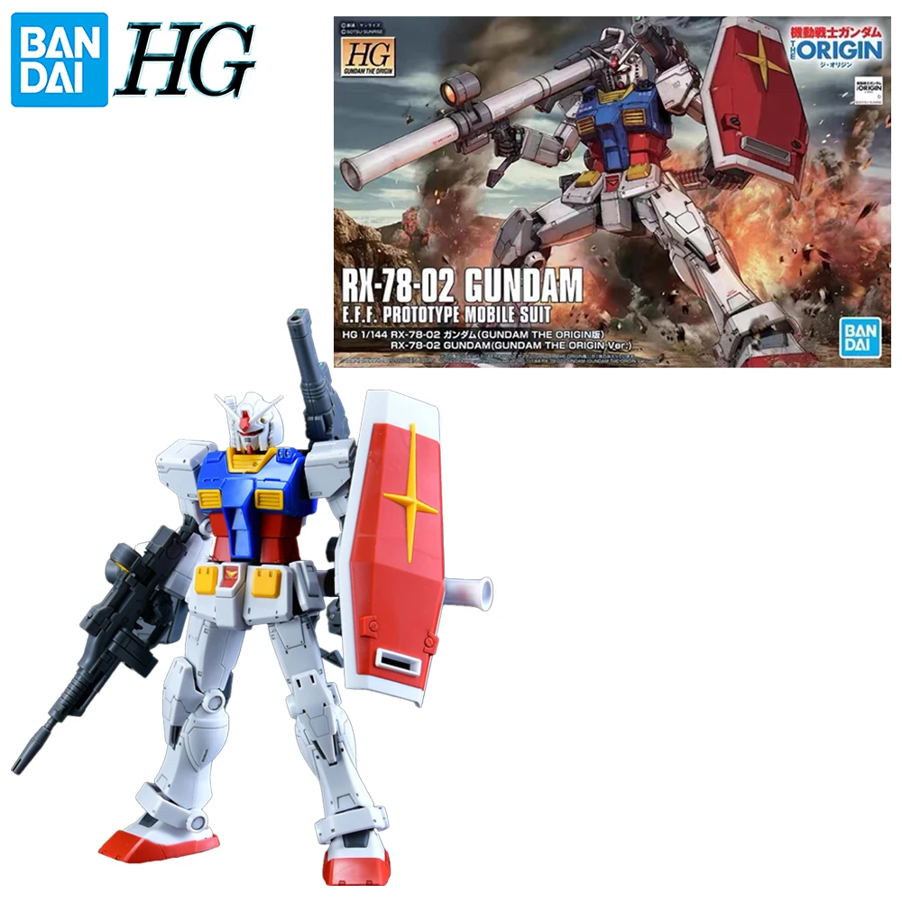 In Stock Original Bandai HG Gundam The Origin RX-78-02 1/144 Scale Assembling Anime Action Figure Model Ornament Toys