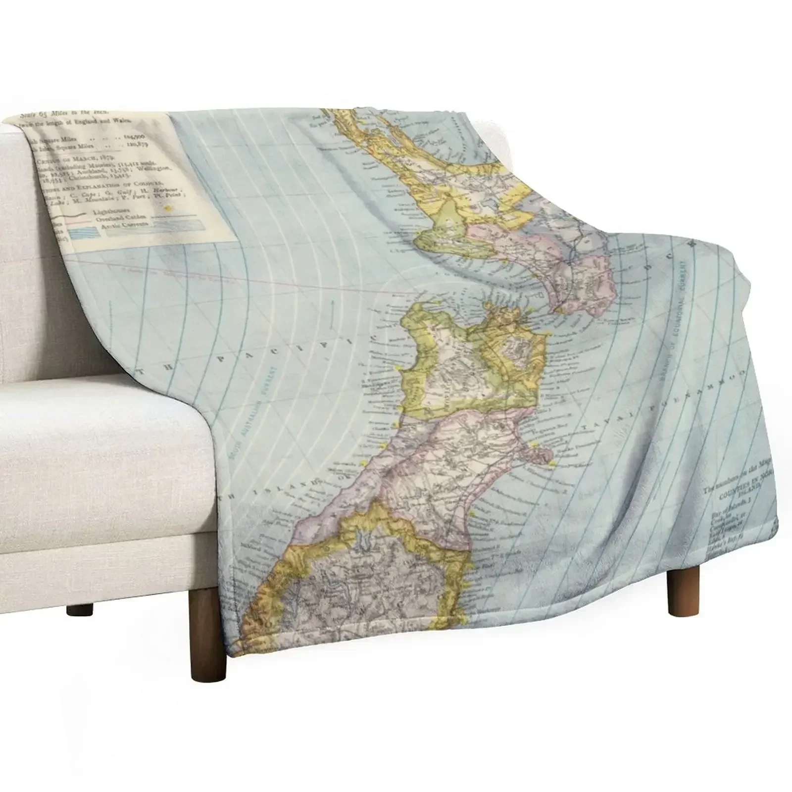 

Vintage Map of New Zealand (1883) Throw Blanket Decorative Sofas funny gift Soft Plush Plaid Plaid on the sofa Blankets