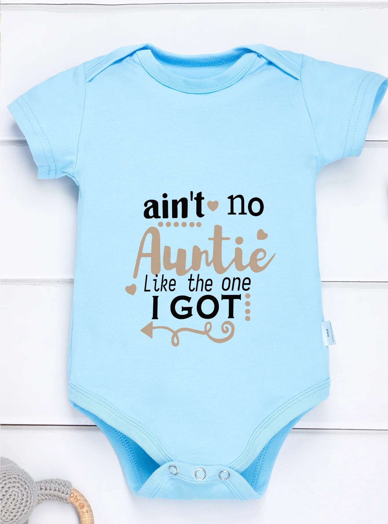 Toddler Short Sleeve Jumpsuit Clothes Baby Girl Boy Romper Newborn Infant Bodysuit Ain\'t No Auntie Like The One I Got Print