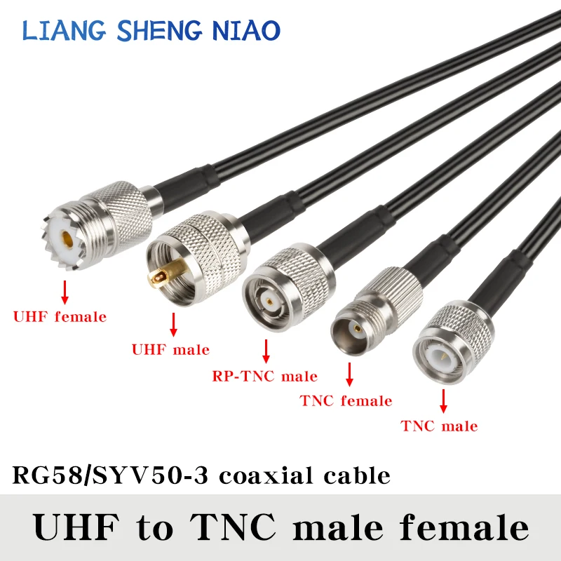 RG58 Coaxial Cable TNC male to UHF Male Female connector Pigtail Coax cable UHF to TNC to UHF male cable line 0.3M-30M