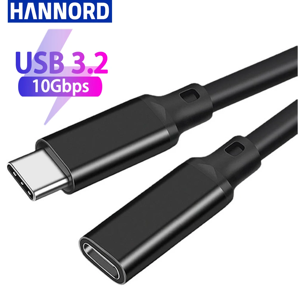 USB C Extension Cable USB 3.2 Gen2 Male to Female Type C Extender Cord PD100W 4K 20V 5A for MacBook Pro Samsung laptops Xiaomi