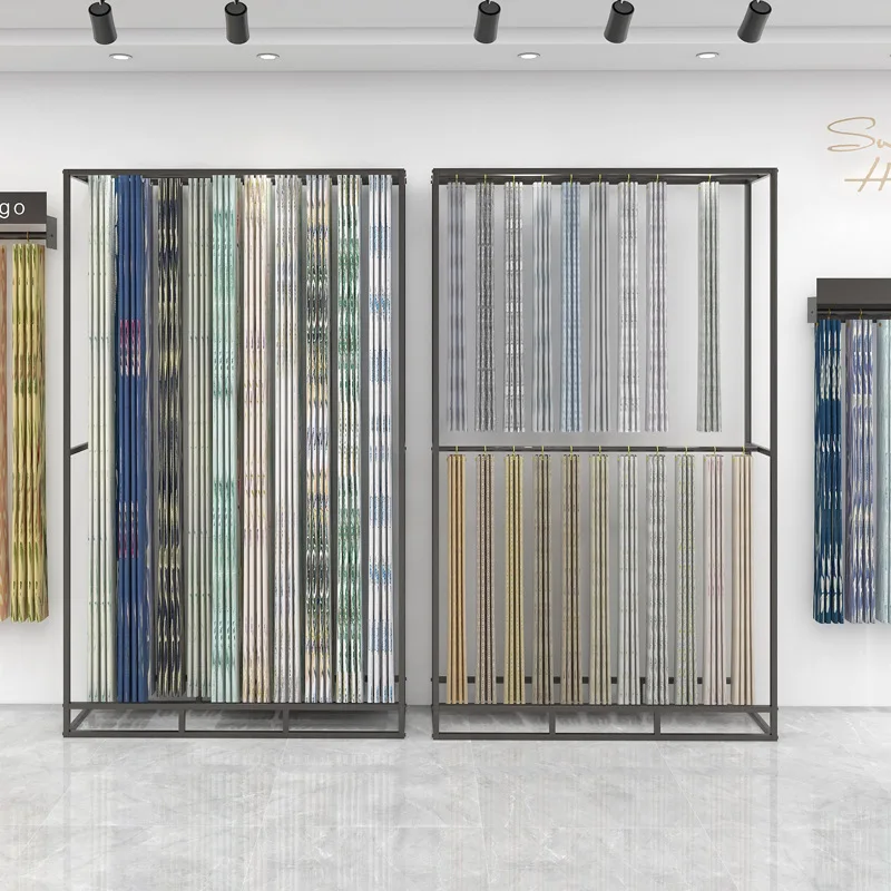 Curtain shop large display rack high-end exhibition hall exhibition home textile fabric elevator large sample rack