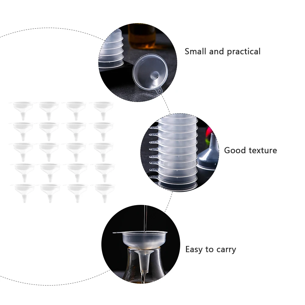 

120Pcs Dispensing Funnels Plastic Handle Lightweight Simple Efficient Sub-Packaging Tools Perfume Liquid Travel