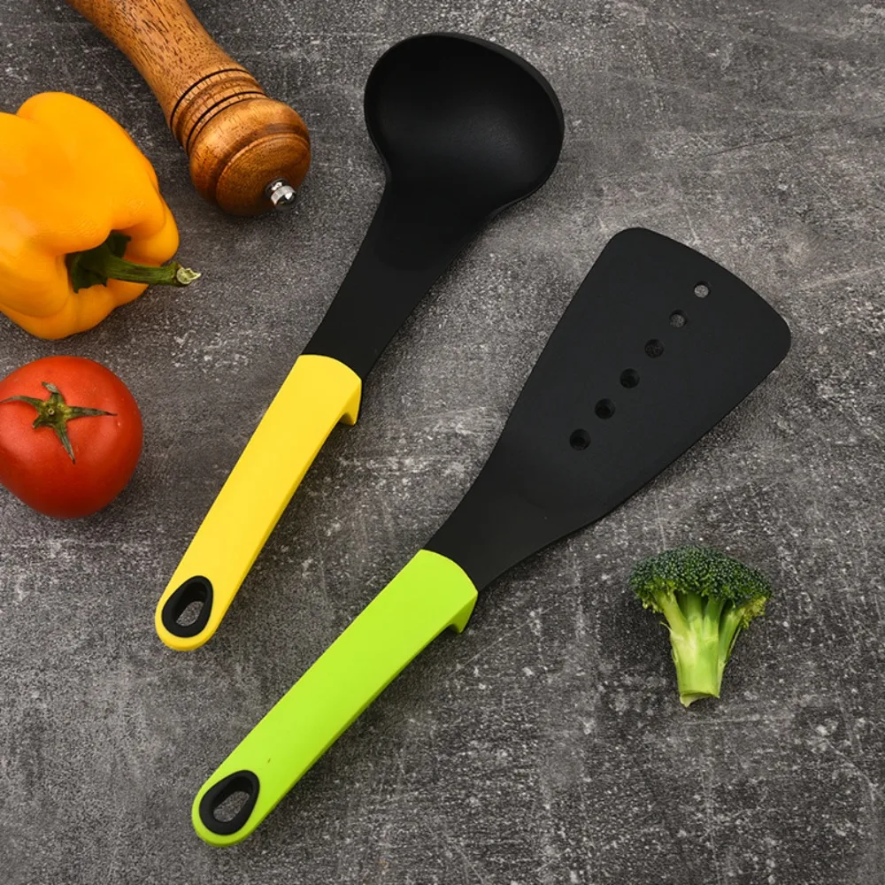 

7Pcs/Set Heat-resistant Cooking Spatula Set Nylon with Storage Rack Frying Turner Set Non Stick Colorful Kitchen Utensils Set