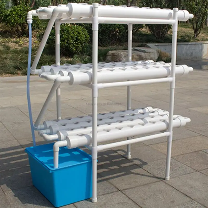 108 Holes Soilless Hydroponic Pipe Grow Kit, Water Culture Vegetable Planting System for Balcony Garden Home Cultivation
