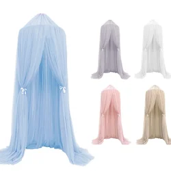 Premium Kids Mosquito Net Nordic Princess Crown Dome Tent 7-layer Mesh Bed Curtain Kid Room Decor Girl Crib Canopy Beds Kids