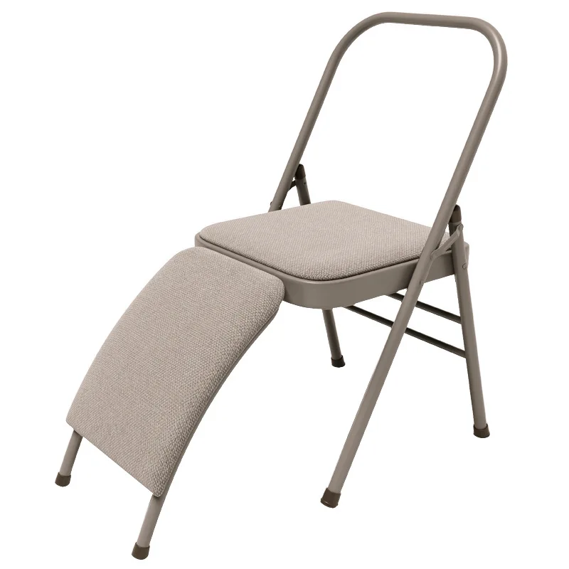 Foldable Yoga Chair with Backrest, Auxiliary Inversion Chair for Stretching & Balance Training