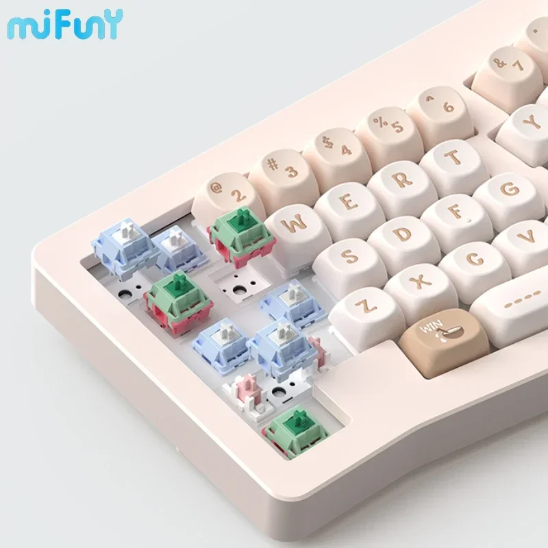 Imagem -04 - Mifuny Alice 67pro Jogo Teclado Mecânico sem Fio Ergonômico Teclado Tri Modo 67 Teclas Rgb Retroiluminado Recarregável Gamer Teclados