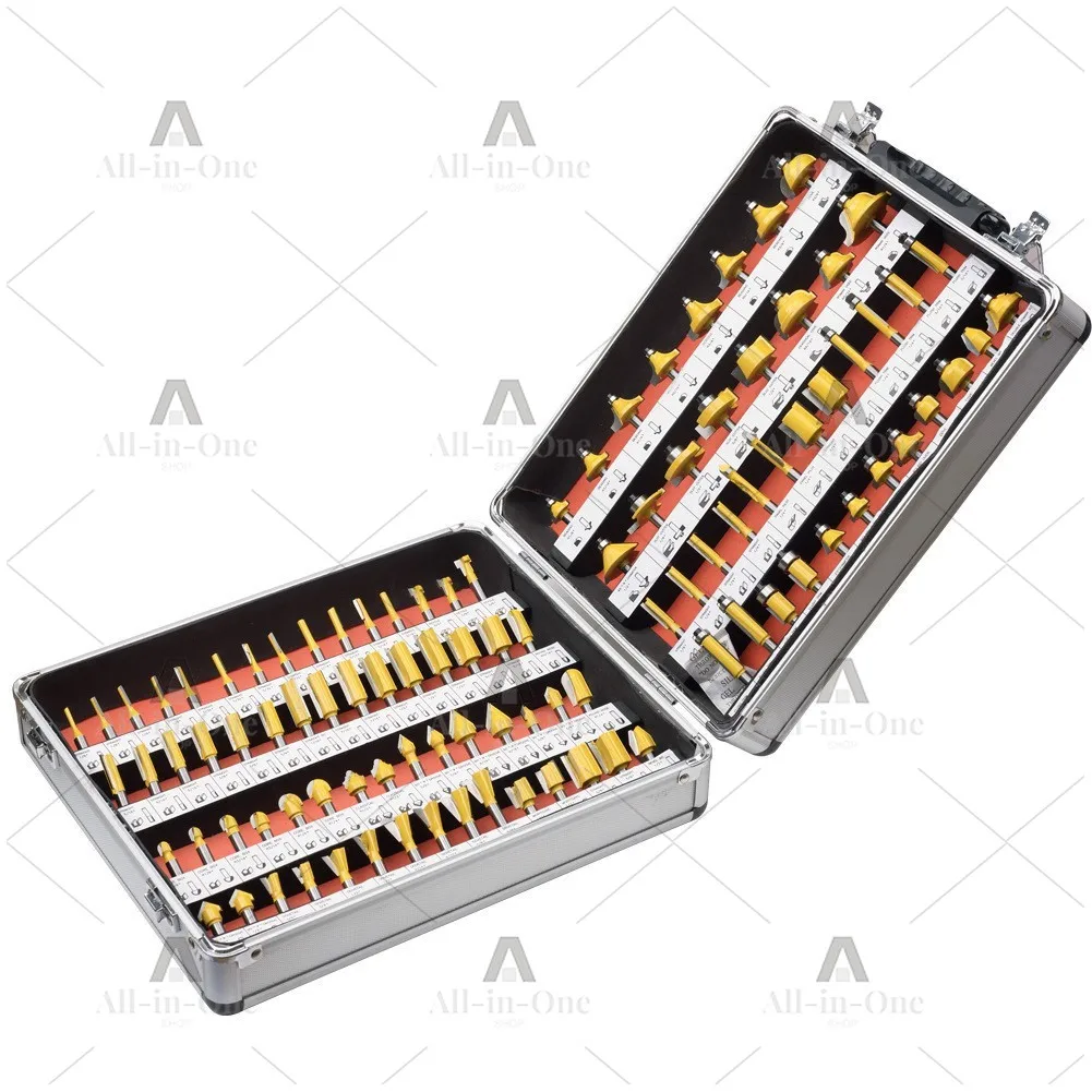 100 Pcs Woodworking Milling Set 1/4 Bakelite Milling Trimming Machine with  Head Slotting Flower Cutter