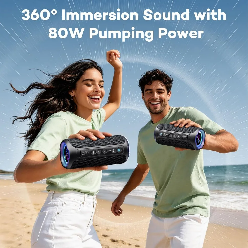 Portable Bluetooth Speaker, 40W Loud Sound, 30 Hours Playtime, Waterproof, TWS Pairing for Outdoor, Shower Use - view 6
