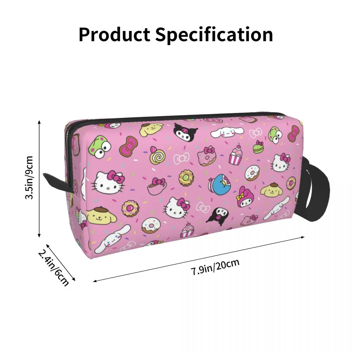 Hello Kitty Kuromi My Melody Cosmetic Bag for Women Makeup Bags Cartoon Travel Waterproof Toiletry Bag Organizer Storage Bag