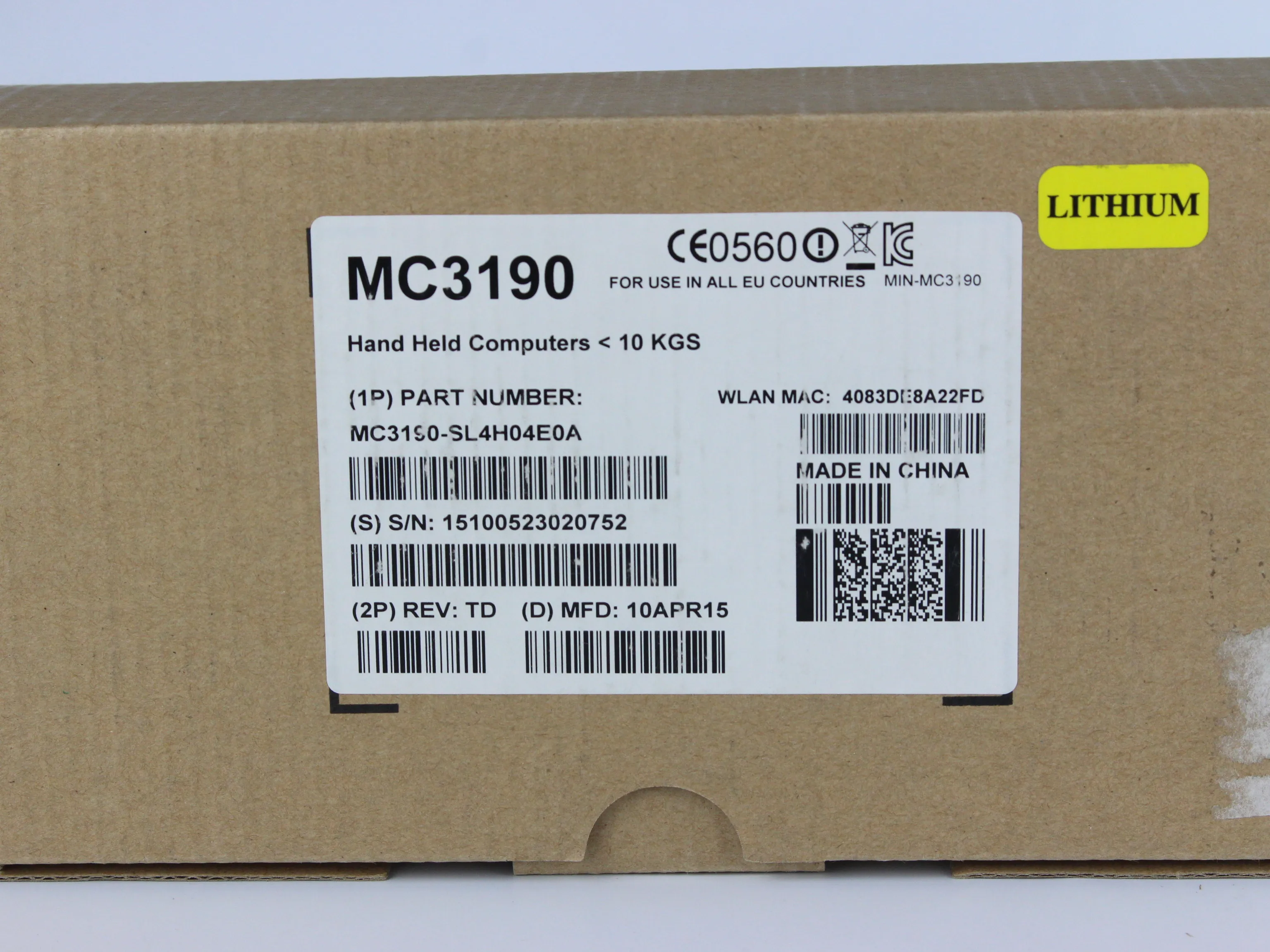 MC3190 MC3190-SL4H04E0A Barcode Scanner Mobile Computer Handheld Terminal