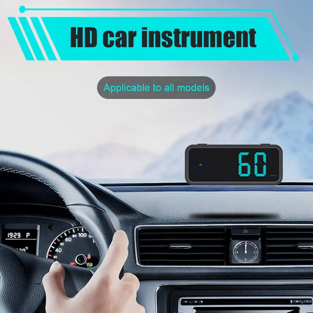 عداد السرعة الرقمي للسيارة HUD العالمي GPS البوصلة قياس السرعة مؤشر رئيس يصل عرض شاحنة المركبات USB إمدادات الطاقة