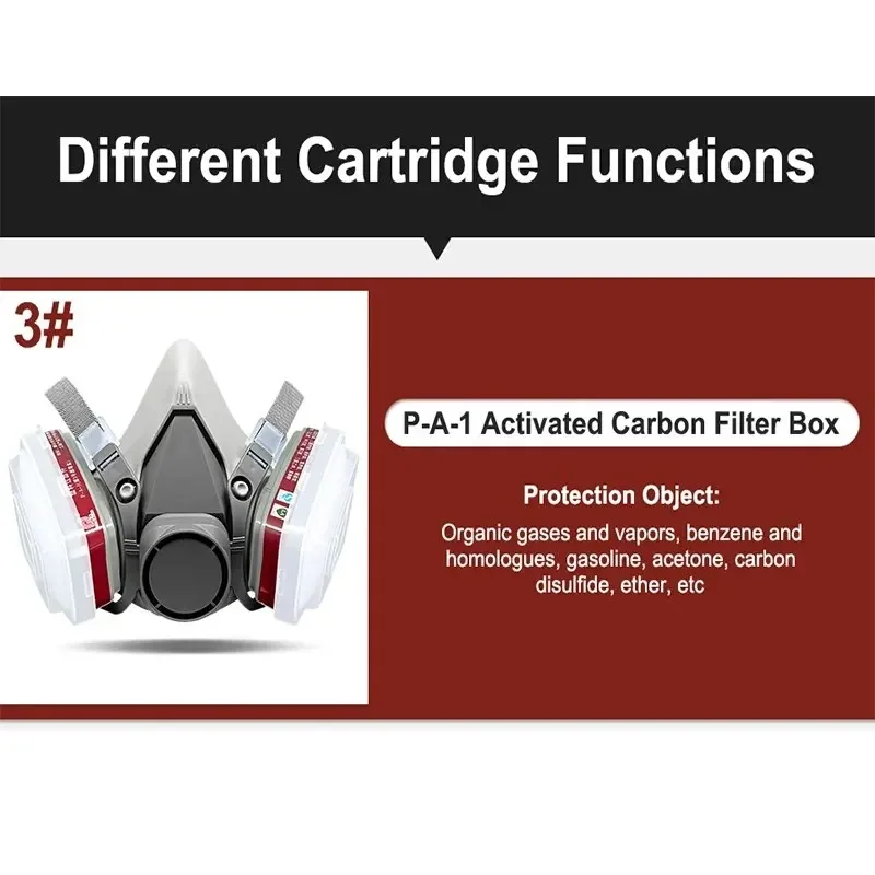 Original 6200 Respirator Reusable Half Face Cover Gas Mask with Cotton Filter Goggles for Painting Spray Polishing Work Safety image 6