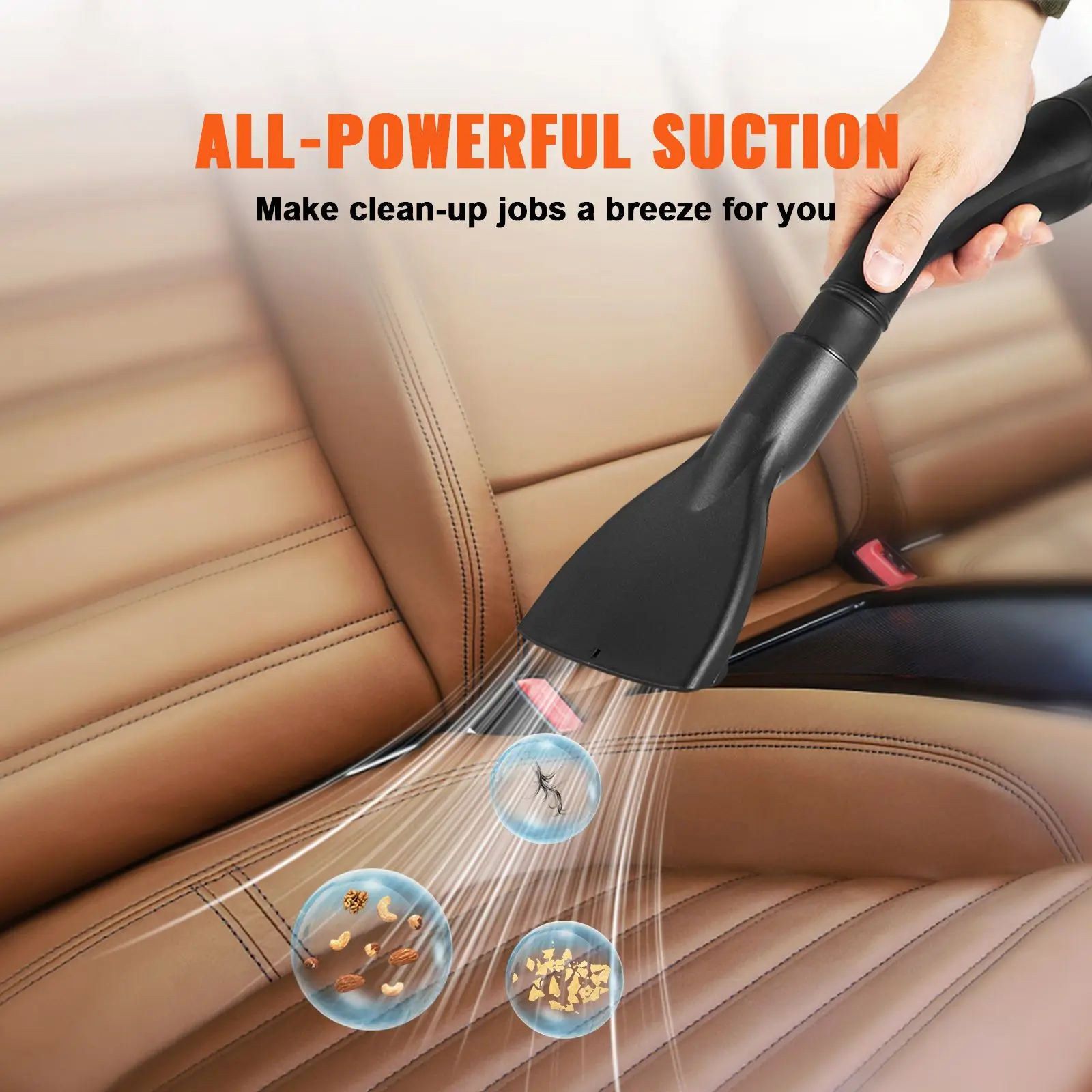 Wet Dry Vac, 2.6 Gallon, 2.5 Peak HP, 3 in 1 Portable Shop Vacuum with Blowing Function, Attachments Storage, Perfect for