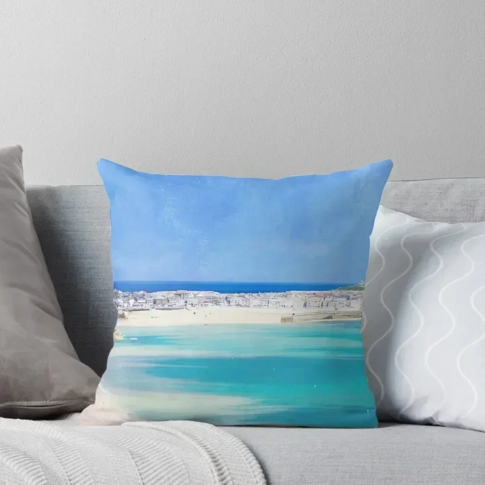 

St Ives, Cornwall - Original art version 1 Throw Pillow Cushion Cover Set Room decorating items pillow