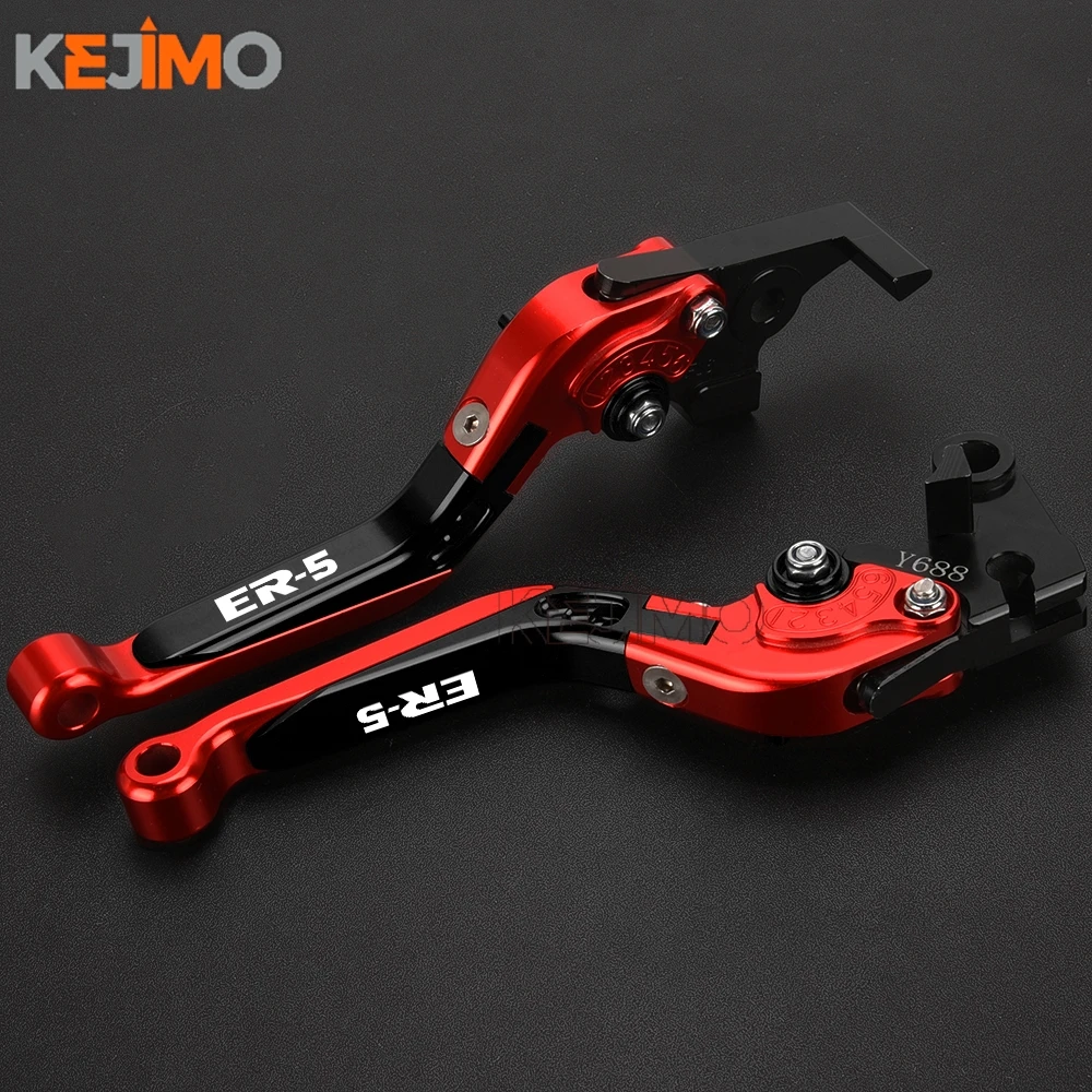 

FOR KAWASAKI ER5 Motorcycle CNC Aluminium Adjustable brakes Extendable Clutch Levers Handle Bar ER-5 er 5 2004 2005 Accessories