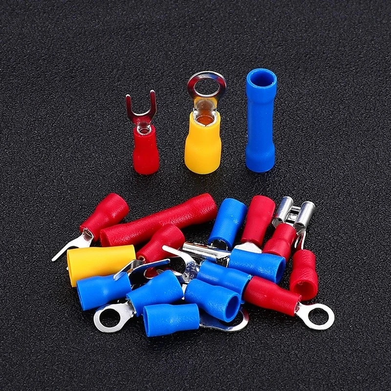 520PCS cold-pressed terminal block boxed ring-shaped fork-shaped spade-shaped color combination terminal