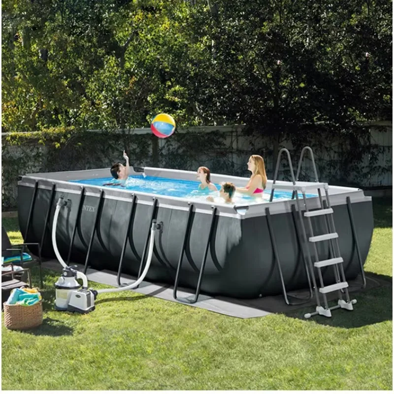 

Wholesale Intex 26364 Family Rectangular Frame Above Ground Steel Frame PVC Swimming Pool
