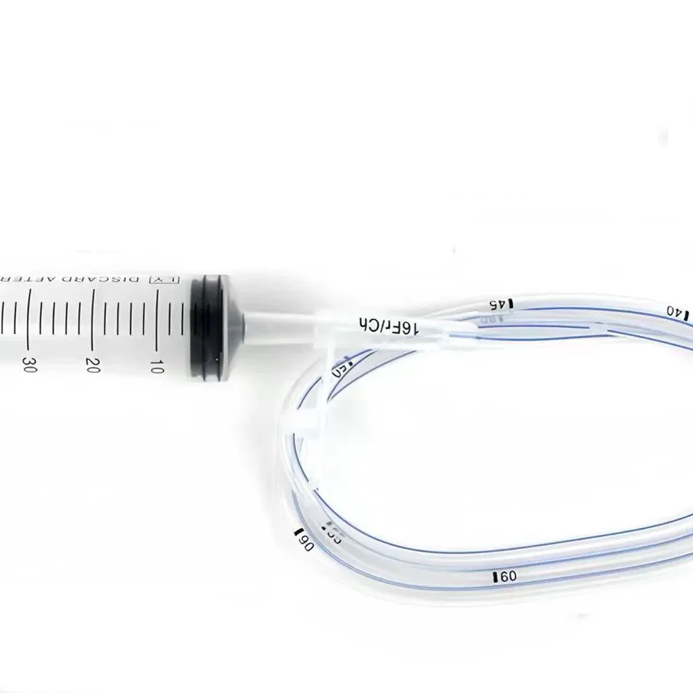 3 قطعة Fr14/Fr16/Fr18 المتاح سيليكون أنبوب المعدة أنبوب تغذية الأنف الطبية الأنفية خرطوم واضح المعدة NG أنبوب