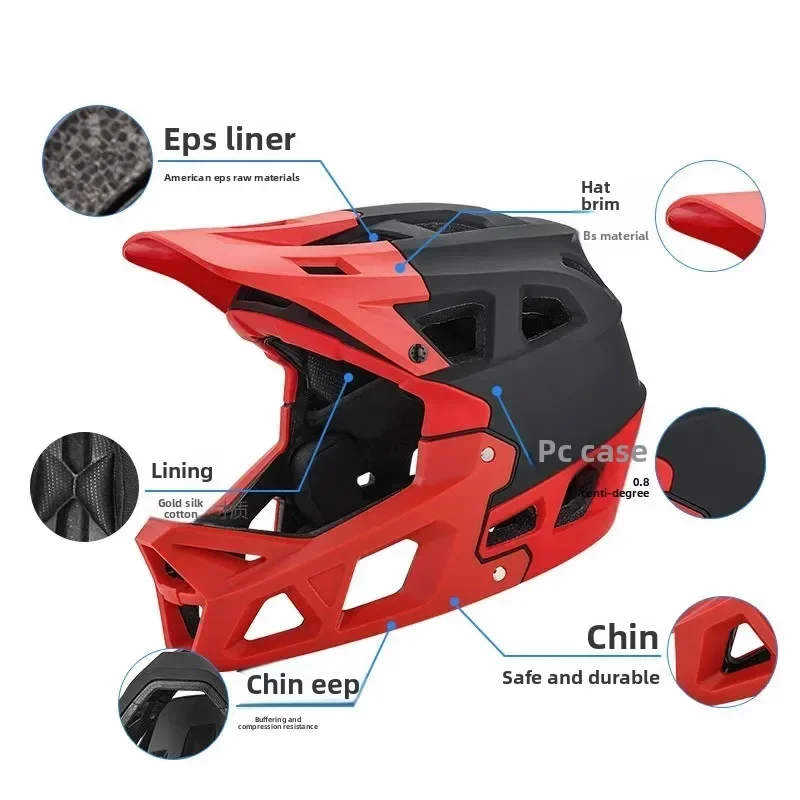 Mountain bike cross-country helmet, racing downhill adult full helmet