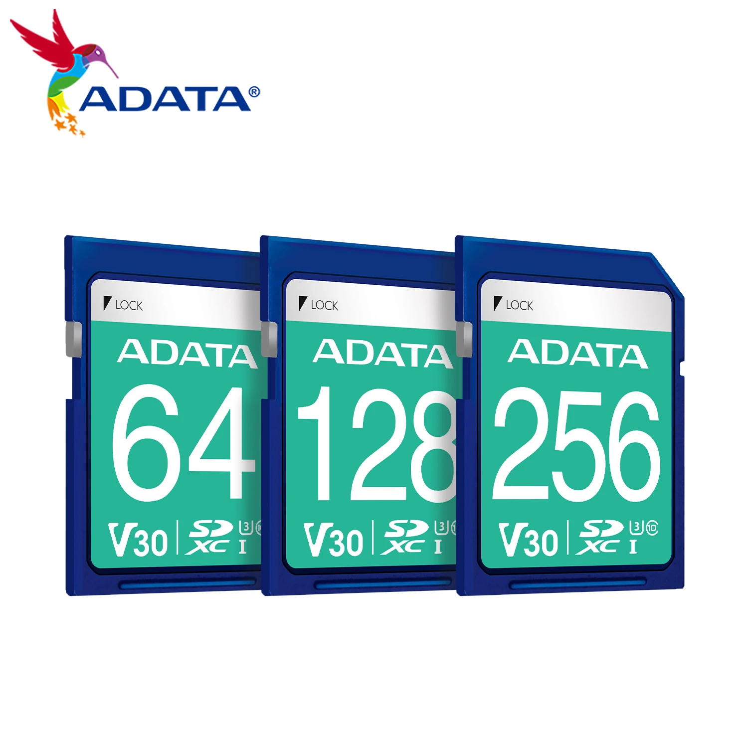 

ADATA V30 SD Card SDXC 64GB 128GB 256GB 512GB HD Video Recording Flash Digital Memory Card 4K 100MB/s Original Card for Camera