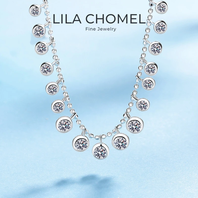 Lover Valentine's Day 18K White Gold Girl Friend Birthday Gift 4.5CT Moissanite Diamond Women Wedding PT950 Platinum Necklaces