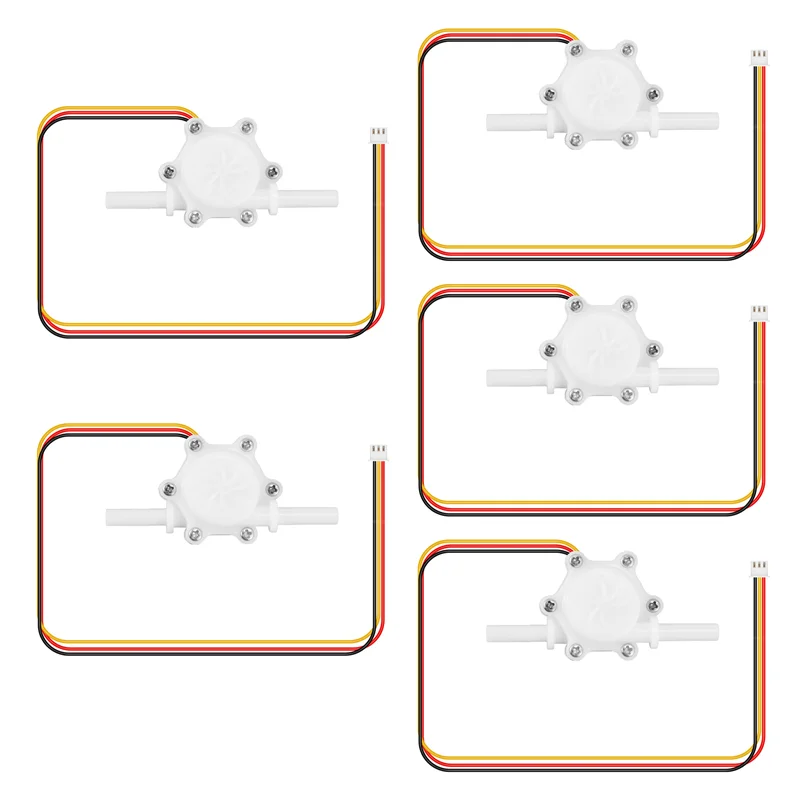 

【Flash-Deal!】5Pcs Water Flow Sensor DC5V Flow Meter Hall 0.25-2.5L/Min Water Control Liquid Flow Sensor For Water Dispensers Swi