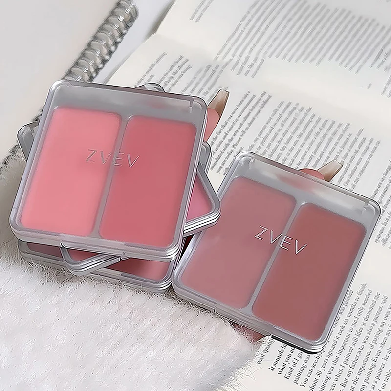 Girl blush nude makeup natural matte milk tea color orange long-lasting rouge natural two-in-one two-color blush