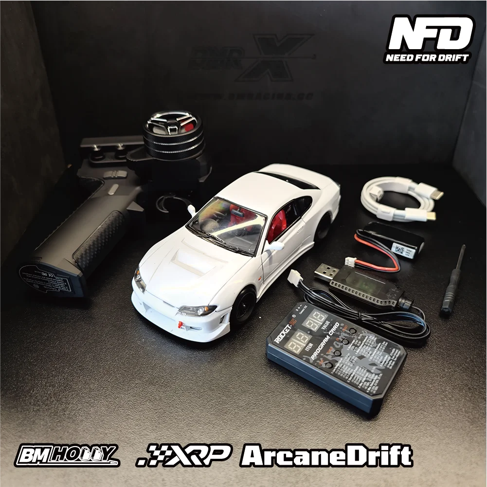 NFD-S15 RC Drift Car 1/24 Alloy Rear Drive Drift Car with Gyroscope 2.4G RC Racing Car Model Boy Remote Control Toy Gift