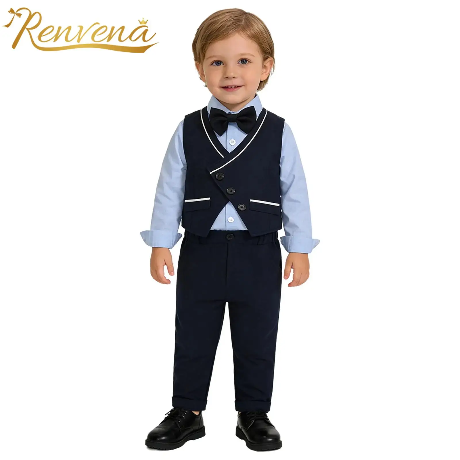

Детский праздничный костюм для мальчиков: жилет, брюки, весенне-осенний комплект для малышей, нарядная одежда для мальчиков на свадьбу, день рождения, вечеринку