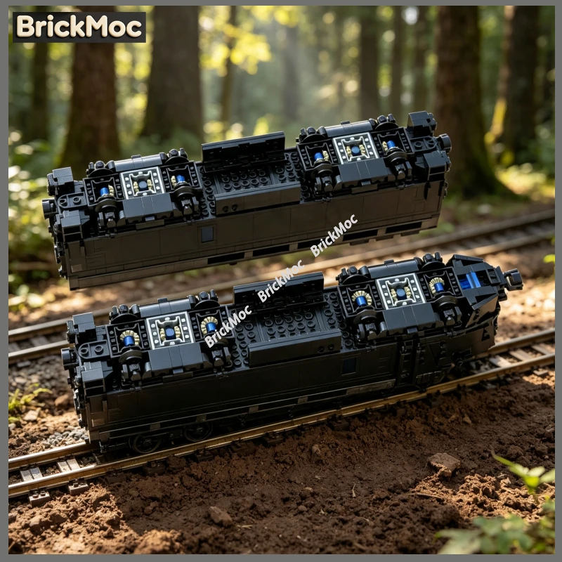 Model Kit Train - ชุดบล็อกประกอบโมเดลรถไฟสไตล์อเมริกันย้อนยุค, โมเดลไดโอรามา Baldwin RF‑16 Sharknose v4