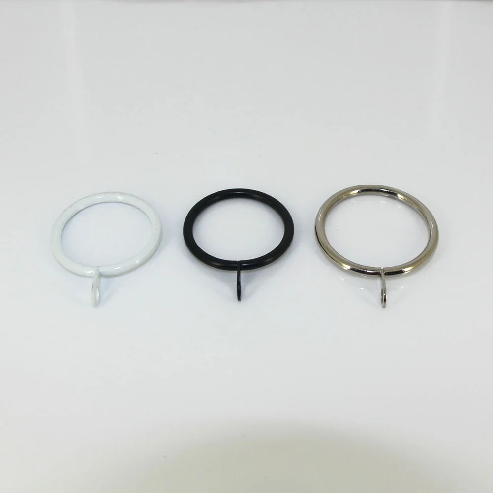 20 قطعة حلقات ستائر حديدية صديقة للبيئة قوية محمولة لغرفة تبديل الملابس المنزلية نظيفة أنيقة 37 مللي متر خواتم معلقة فضية