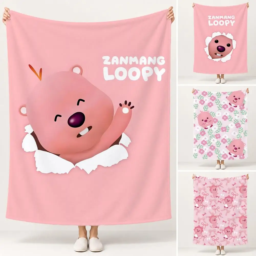Character Loopy Throw Soft Plush Flannel Pet Blanket, Home Decor Cover for Sofa, Bed, Trip & Picnic