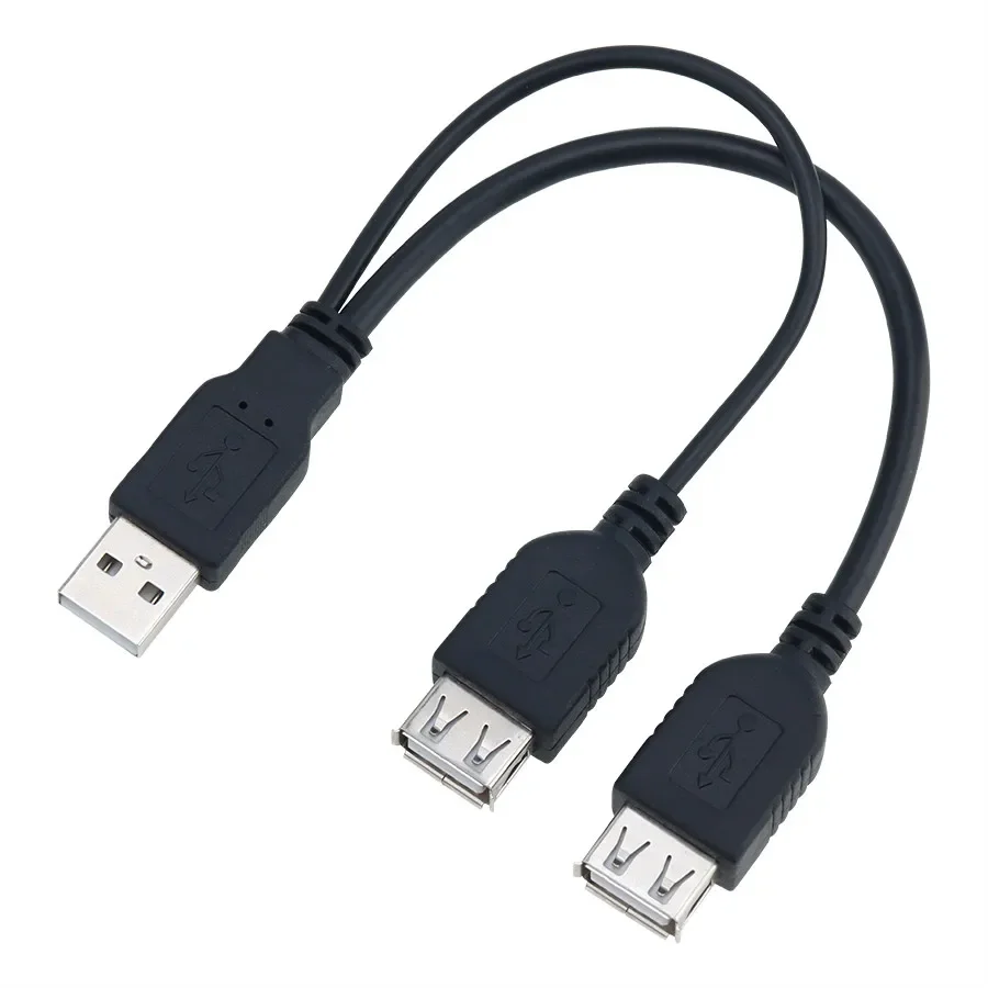 

300pcs 21.5cm USB 2.0 A Male Plug to 2 Dual USB A Female Jack Y Splitter Hub Adapter Extension Cable