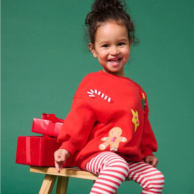 Jumping Meters 2-7T Christmas Girls Sweatshirts Clothes Long Sleeve Baby Hooded Sport Shirts Autumn Pullover Shirts