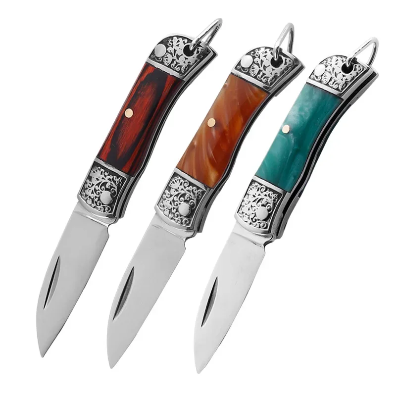 Mini Keychain Portable Fruit Knife Folding Knife Convenient Express Unpacking Knife Outdoor Camping Survival Tool