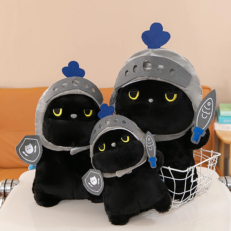 30cm Cute Knight Silly Cat Doll Plush Toy Soft Toys Home Decor Throw Pillow Creative Birthday Gift Cartoon Doll Ornament