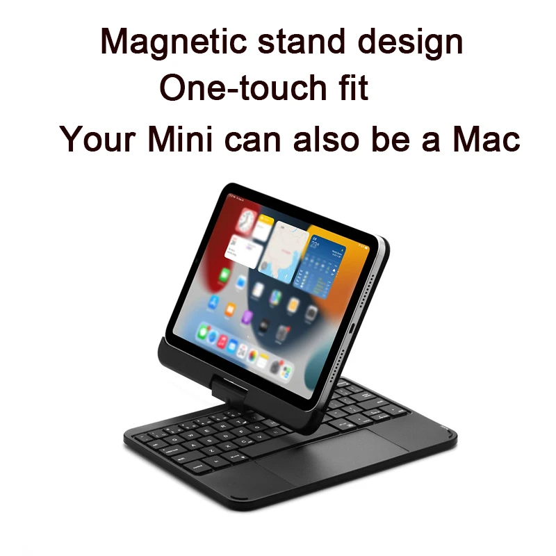 Imagem -02 - Magic Keyboard Case para Ipad Mini Capa Magnética Funda Backlight Dobrável 360 Graus Rotatable Keyboard Bluetooth Keyboard