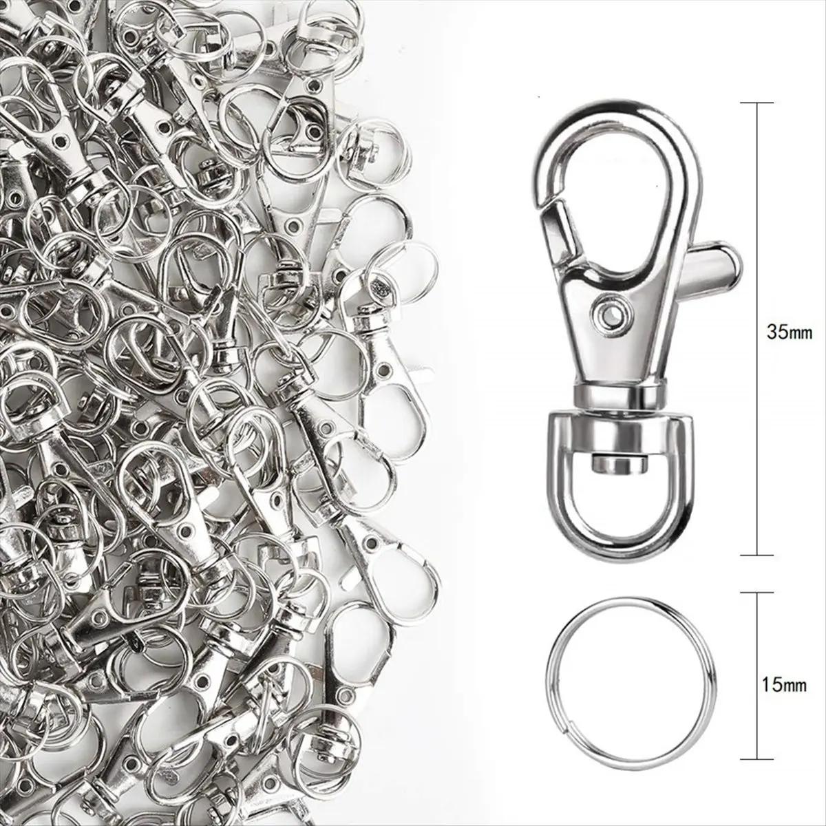 

Новые металлические поворотные карабины с брелоками, 120 шт. маленьких брелоков с когтями омара и 120 шт. брелок для ключей