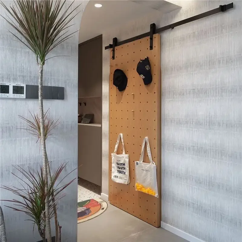 

.Storage Hole Door Crane Barn Door Barn Bathroom Creative Rail Nordic Kitchen Board Bookshelf Push-pull.