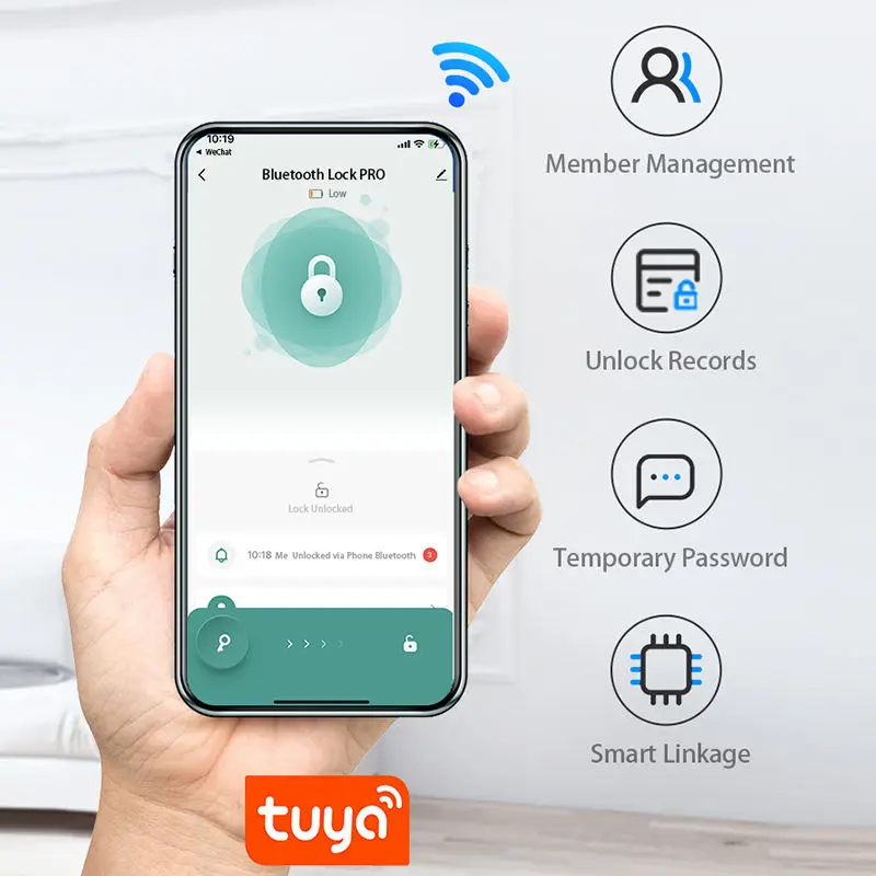 Smart WiFi Tuya Door Lock Touchscreen Security System with Face Recognition Palm Vein & Fingerprint Scanner for House Apartment