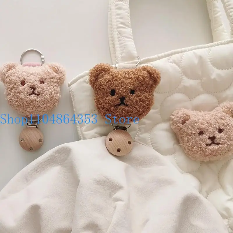 652F Portable Bear Head Hat Clip for Travel Colorful Handbag Hat Ornament Elegant Sunhat Clip for Women Backpack Accessories
