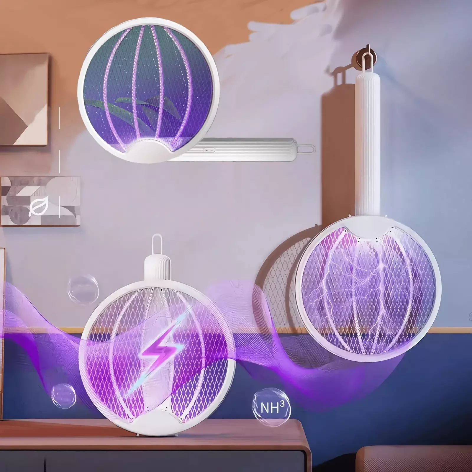 2 in 1 Elettrico Scacciamosche Lampada Assassino Della Zanzara USB Ricaricabile Insetto Killer Luce UV Bug Zapper 4000V Per Interni Esterni