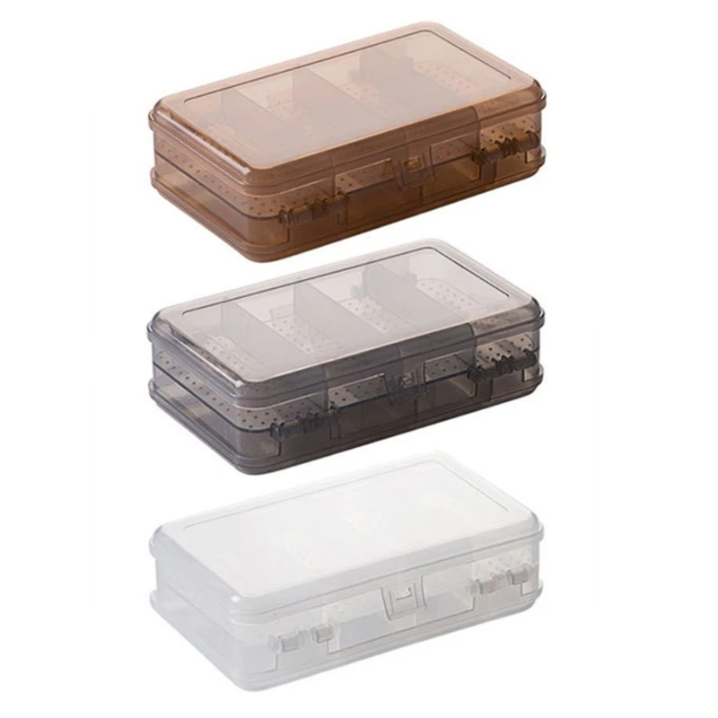 Compact 2 Layer Plastic Jewelry Organizers Box Sturdy Storage for Rings Earrings