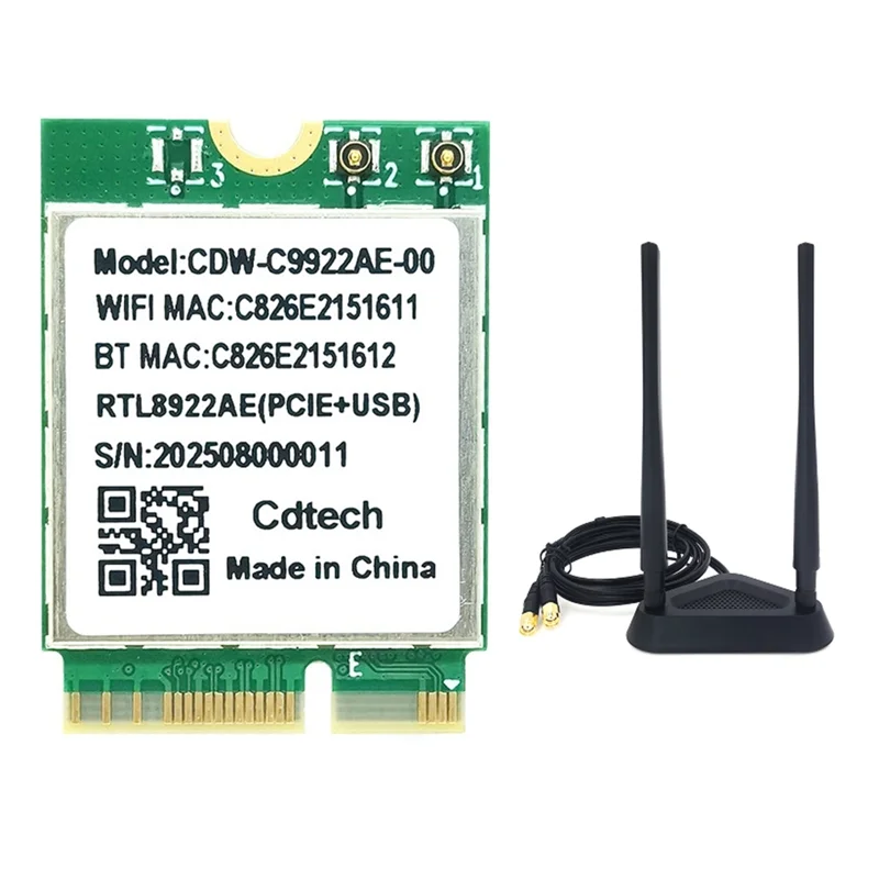

Exquisite-RTL8922AE Wifi7 Card 2.4G/5G/6G Tri-Band 6338Mbps Wireless Wifi Adapter Card Bluetooth 5.4 With Dual Frequency Antenna